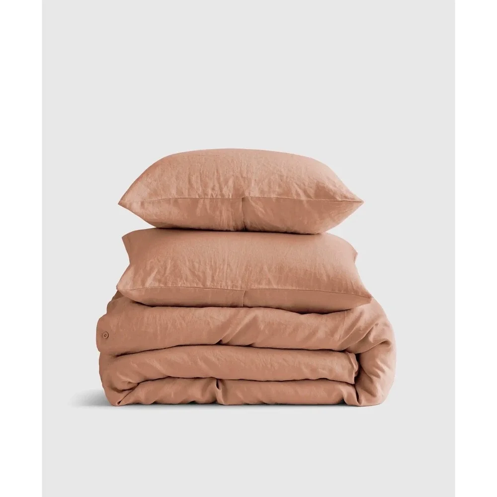 Quinces European Linen Duvet Cover Set Full/Queen Desert Sunset
